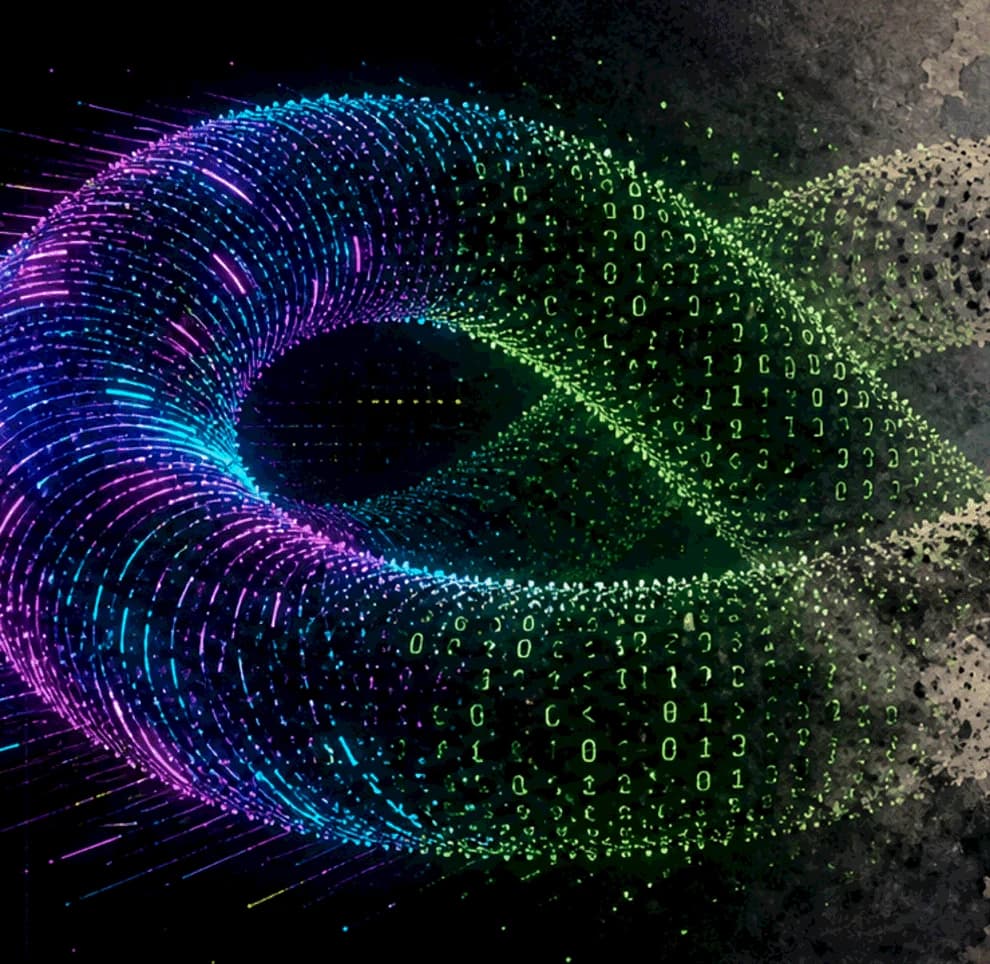 A vibrant point-field torus from Echoes Shaders